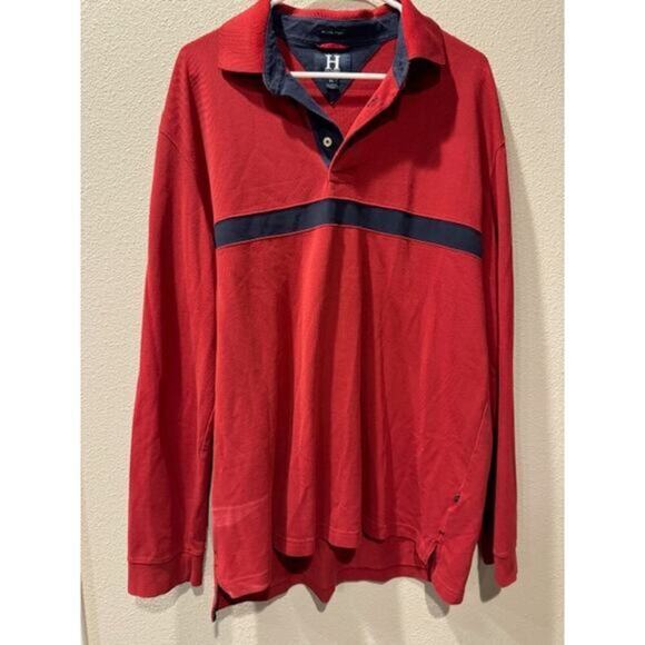 90s Ruby Style Tommy‎ Hilfiger Color Block Mens XL Long Sleeve Shirt - Picture 1 of 4